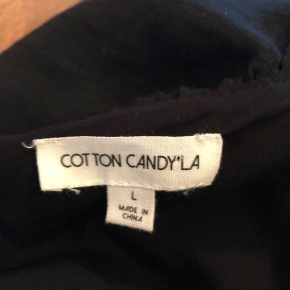 Cotton Candy LA Womens Large Black One Shoulder Ruffle Mini Dress Size L - Picture 8 of 10